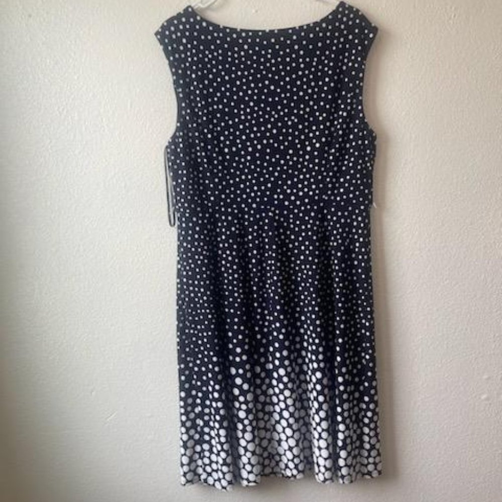 Black Label by Evan Picone dotted blue dress